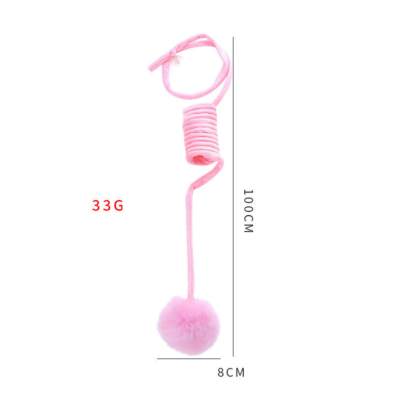 Hanging Spring Plush Ball Cat Toy